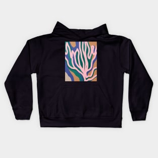 Abstract tropical leaves, Plant, Line art Kids Hoodie